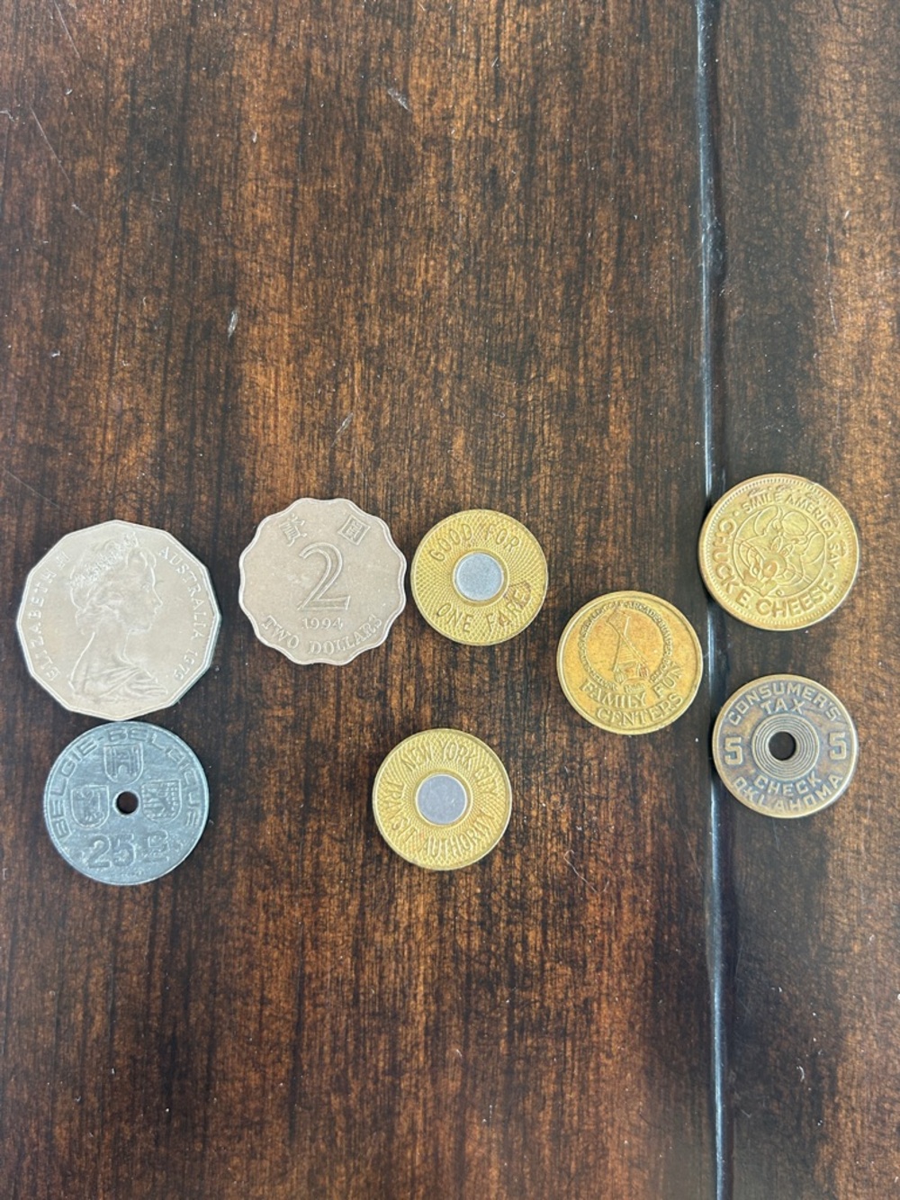 Vintage Foreign Coins & Tokens Lot | Australia, Hong Kong, Arcade Tokens